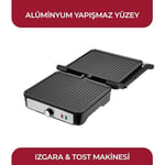 Sinbo SSM-2590 Inox Izgara ve Tost Makinesi, 2000 W, 180° Açılabilir Gövde, Alüminyum Plaka, 6 Dilim Kapasite