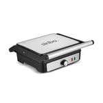 Sinbo SSM-2590 Inox Izgara ve Tost Makinesi, 2000 W, 180° Açılabilir Gövde, Alüminyum Plaka, 6 Dilim Kapasite