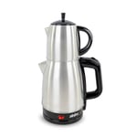 Sinbo STM-5845 Çelik Elektrikli Çay Makinesi Inox Çaycı 2-in-1 Demlik Su Isıtıcı 1600W Otomatik Kapama