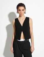 Single Buttoned V Neck Vest