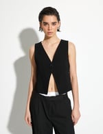 Single Buttoned V Neck Vest