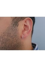 Sirius Pırlanta Taşlı Modern Erkek Küpesi