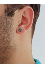 Sirius Pırlanta Toplam 0,40 Karat Siyah Pırlanta Mega Erkek Küpesi