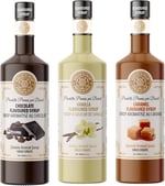 Sirius Premium Çikolata, Karamel, Vanilya Aromalı Şurup 3'lü Set (3x700 ml)