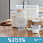 Sistema BAKE IT pişirme seti saklama kutusu seti, kapaklı 5 dökme kutusu ve 2 ölçüm kabı, BPA içermez, müsli, un, makarna ve daha fazlası için mükemmel