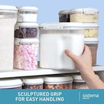 Sistema BAKE IT pişirme seti saklama kutusu seti, kapaklı 5 dökme kutusu ve 2 ölçüm kabı, BPA içermez, müsli, un, makarna ve daha fazlası için mükemmel