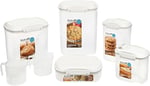Sistema BAKE IT pişirme seti saklama kutusu seti, kapaklı 5 dökme kutusu ve 2 ölçüm kabı, BPA içermez, müsli, un, makarna ve daha fazlası için mükemmel