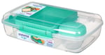 Sistema To Go Collection Büyük Bento Kutusu Plastik Öğle Yemeği ve Yiyecek Saklama Kabı, 7,4 Fincan, Çok Bölmeli, Renk Değişimi | BPA İçermez, Büyük Boy (4'lü Paket)