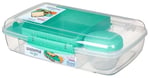 Sistema To Go Collection Büyük Bento Kutusu Plastik Öğle Yemeği ve Yiyecek Saklama Kabı, 7,4 Fincan, Çok Bölmeli, Renk Değişimi | BPA İçermez, Büyük Boy (4'lü Paket)