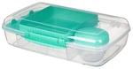 Sistema To Go Collection Büyük Bento Kutusu Plastik Öğle Yemeği ve Yiyecek Saklama Kabı, 7,4 Fincan, Çok Bölmeli, Renk Değişimi | BPA İçermez, Büyük Boy (4'lü Paket)