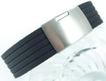 Siyah 1. Kalite Klipsli Kauçuk Silikon Saat Kordonu 20mm 22mm 24mm Akıllı Pimli Saat Kayışı