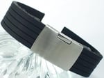 Siyah 1. Kalite Klipsli Kauçuk Silikon Saat Kordonu 20mm 22mm 24mm Akıllı Pimli Saat Kayışı
