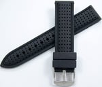 Siyah 20mm Silikon Spor Saat Kordonu Slikon Saat Kayışı Medium Bo