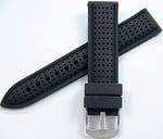 Siyah 24mm Kauçuk Silikon Spor Saat Kordonu Slikon Saat Kayışı