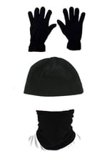Siyah 3'lü Set: Bere, Boyunluk, Eldiven, Termal Çorap Hediyeli, Unisex 3'lü Set: Bere Boyunluk Eldiven