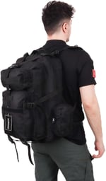 Siyah 42 Lt Taktik Outdoor Sırt Çantası,MOLLE Sistemli, Suya Dayanıklı, Çok Gözlü, Outdoor, Kamp, Avcılık, Günlük Kullanım, Erkek, Kadın