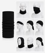 Siyah Boyunluk Bandana Buff Saç Bandı Maske Balaklava Toka