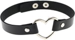 Siyah Deri Tasma Kalp 35 cm Choker Bayan Kolye Takı Aksesuar