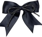 Siyah Full Taşlı Fiyonklu Saç Aksesuarı Tokası