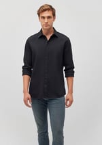 Siyah Gömlek Slim Fit/Dar Kesim 0211091-900