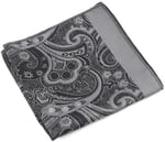 Siyah Gri Şal Motif Desen Kravat Mendil Set