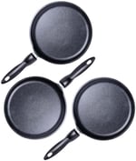 Siyah Inci Krep Tavası 3’Lü Set Siyah 26 Cm