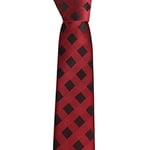 Siyah Kareli Bordo Slim Kravat SKS-3