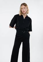 Siyah Polo Tişört Crop/Kısa Kesim 1611473-900