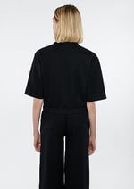 Siyah Polo Tişört Crop/Kısa Kesim 1611473-900