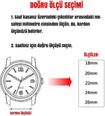 Siyah Saat Kordonu Kayış 18-20-22-24mm