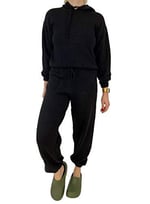 Siyah Triko Bluz Jogger Pantolon Takım