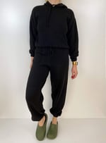 Siyah Triko Bluz Jogger Pantolon Takım