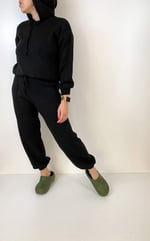 Siyah Triko Bluz Jogger Pantolon Takım
