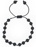 Siyah Turmalin Bileklik 6 mm. Makrome Ayarlı 311-2