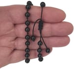 Siyah Turmalin Bileklik 6 mm. Makrome Ayarlı 311-2