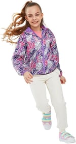 Skechers Micro Collection G Full Zip Hoodie Sweatshirt Kız Çocuk Gs Kırık Beyaz Mont