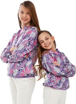 Skechers Micro Collection G Full Zip Hoodie Sweatshirt Kız Çocuk Gs Kırık Beyaz Mont