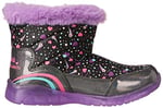 Skechers Unisex Çocuk ILLUMI-BRIGHTS Bot BLACK/LAVENDER