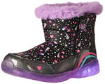 Skechers Unisex Çocuk ILLUMI-BRIGHTS Bot BLACK/LAVENDER