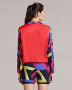 Skechers W Capsule Coll. Big logo Full Zip Jacket Kadın Kırmızı Fermuarlı Eşofman Üstü