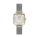 SLAZENGER, GOLD KARE KASA, BEYAZ KADRAN, ÇELİK HASIR KORDON, TAŞLI, QUARTZ, 25MM, 3ATM, KADIN KOL SAATİ, SL.09.2255.3.09