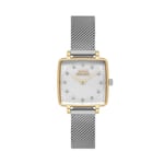 SLAZENGER, GOLD KARE KASA, BEYAZ KADRAN, ÇELİK HASIR KORDON, TAŞLI, QUARTZ, 25MM, 3ATM, KADIN KOL SAATİ, SL.09.2255.3.09