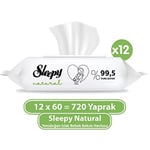SLEEPY Natural Yenidoğan Islak Bebek Bakım Havlusu 12x60 (720 Yaprak)