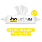 SLEEPY Yenidoğan Havlu 12x40 (480 Yaprak)