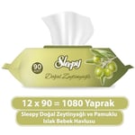 Sleepy Zeytinyağlı Islak Havlu 12 x 90'lı 12 Paket 1080 Yaprak