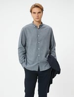 Slim Fit Gömlek Uzun Kollu Klasik Yaka Düğmeli