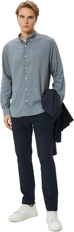 Slim Fit Gömlek Uzun Kollu Klasik Yaka Düğmeli