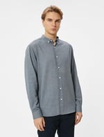 Slim Fit Gömlek Uzun Kollu Klasik Yaka Düğmeli