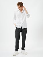 Slim Fit Pocket Detail Drawstring Classic Trousers
