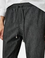 Slim Fit Pocket Detail Drawstring Classic Trousers